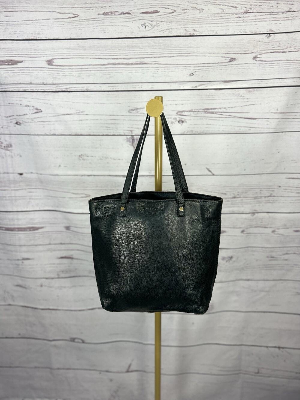 American Leather Co Black Soft Leather Tote Shoulder Bag Large Handbag